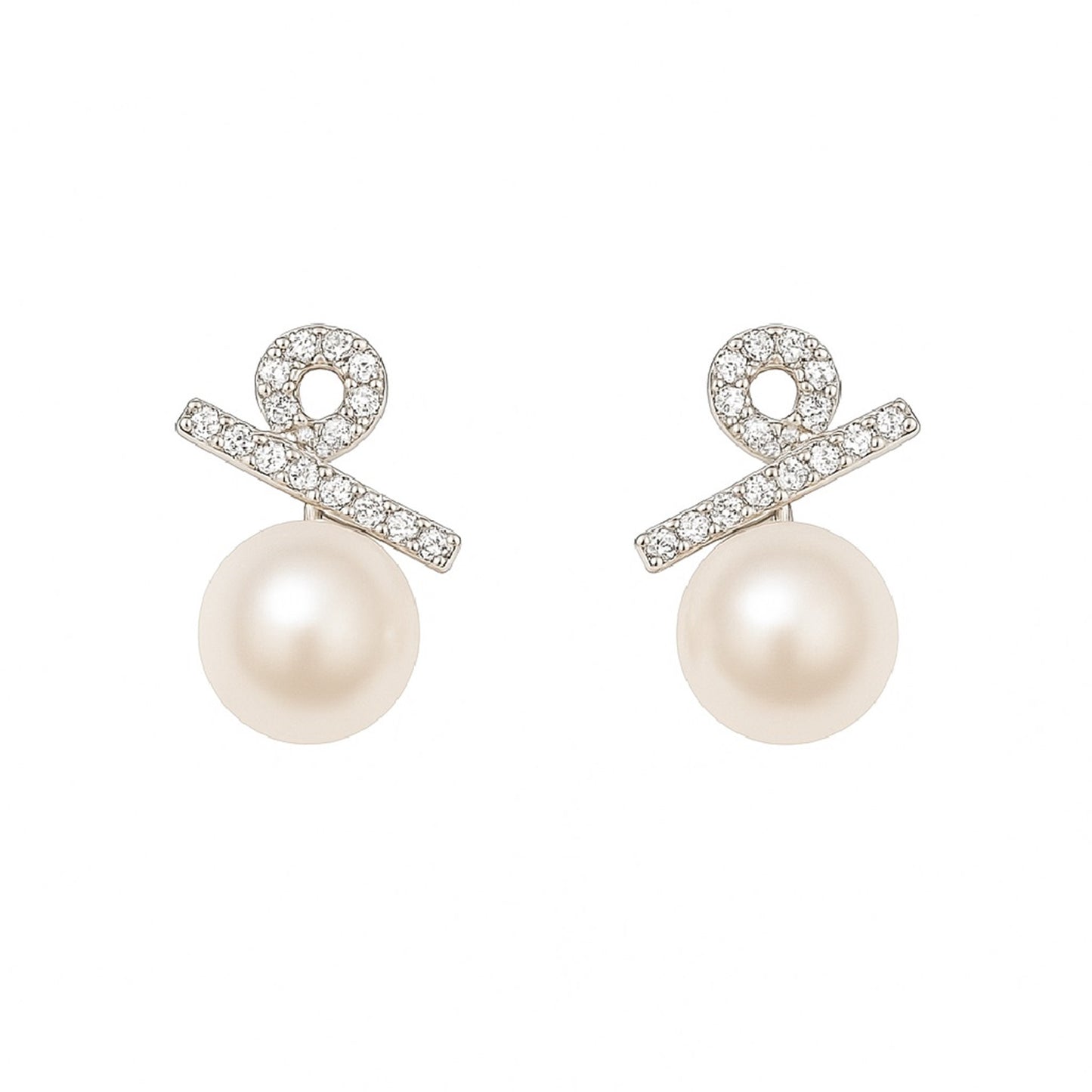 Galaxy-inspired freshwater pearl stud earrings with sterling sivler– breakup galaxy by MINTING