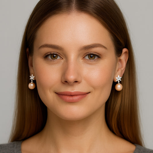 Freshwater Pearl Earrings - Falling Leaf Postcard