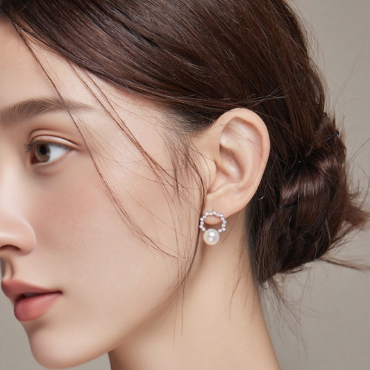 Handcrafted meteor Poem freshwater pearl earrings with sterling silver, chic jewelry for anniversaries or gifts | MINTING Jewelry