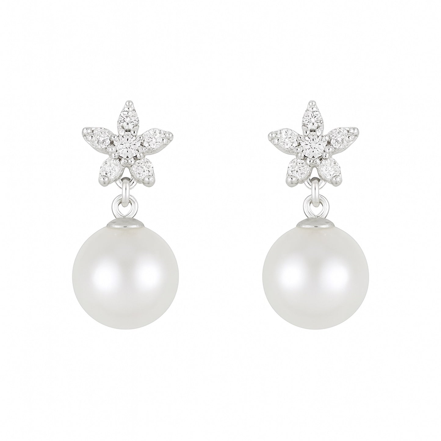 Mystical freshwater pearl stud earrings – mist asterisk by MINTING