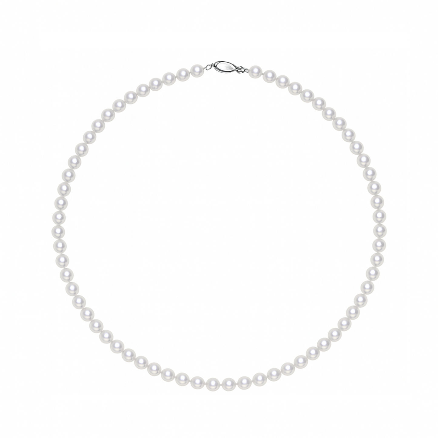 Classic 6-7mm freshwater pearl necklace with 925 sterling silver clasp