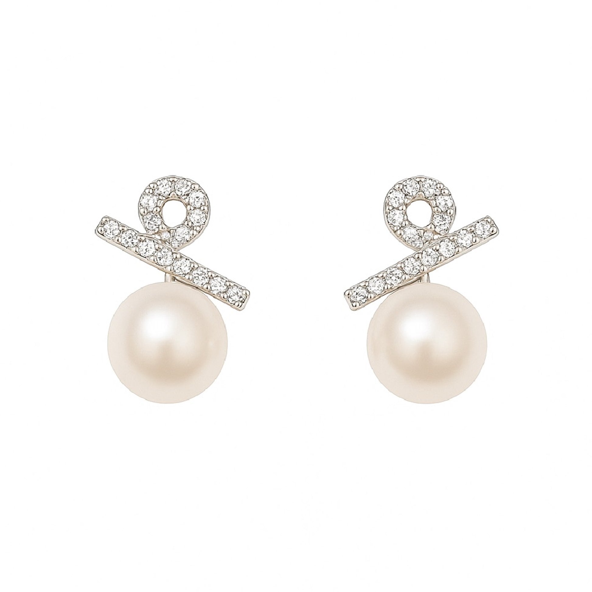Galaxy-inspired freshwater pearl stud earrings with sterling sivler– breakup galaxy by MINTING