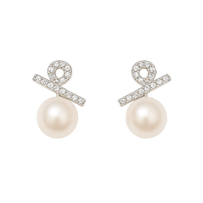 Galaxy-inspired freshwater pearl stud earrings with sterling sivler– breakup galaxy by MINTING