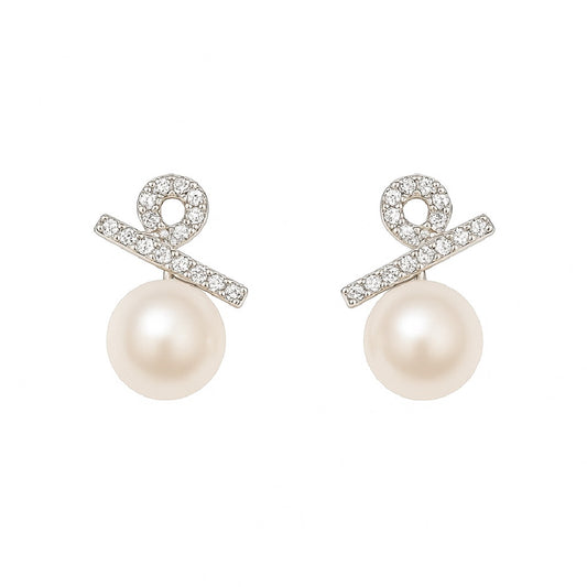 Galaxy-inspired freshwater pearl stud earrings with sterling sivler– breakup galaxy by MINTING