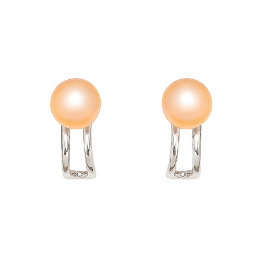 Unique 925 silver peach pearl studs – Free shackles collection by MINTING