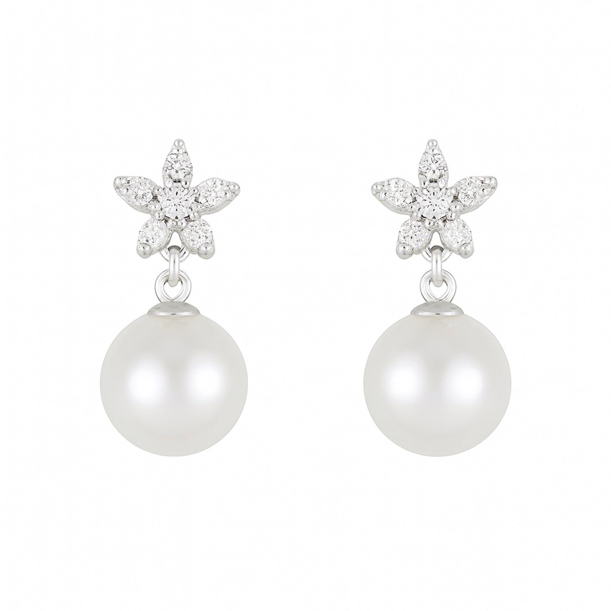 Mystical freshwater pearl stud earrings – mist asterisk by MINTING