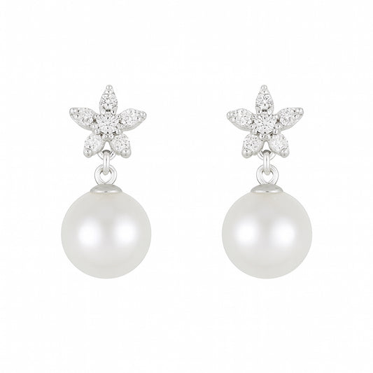 Mystical freshwater pearl stud earrings – mist asterisk by MINTING