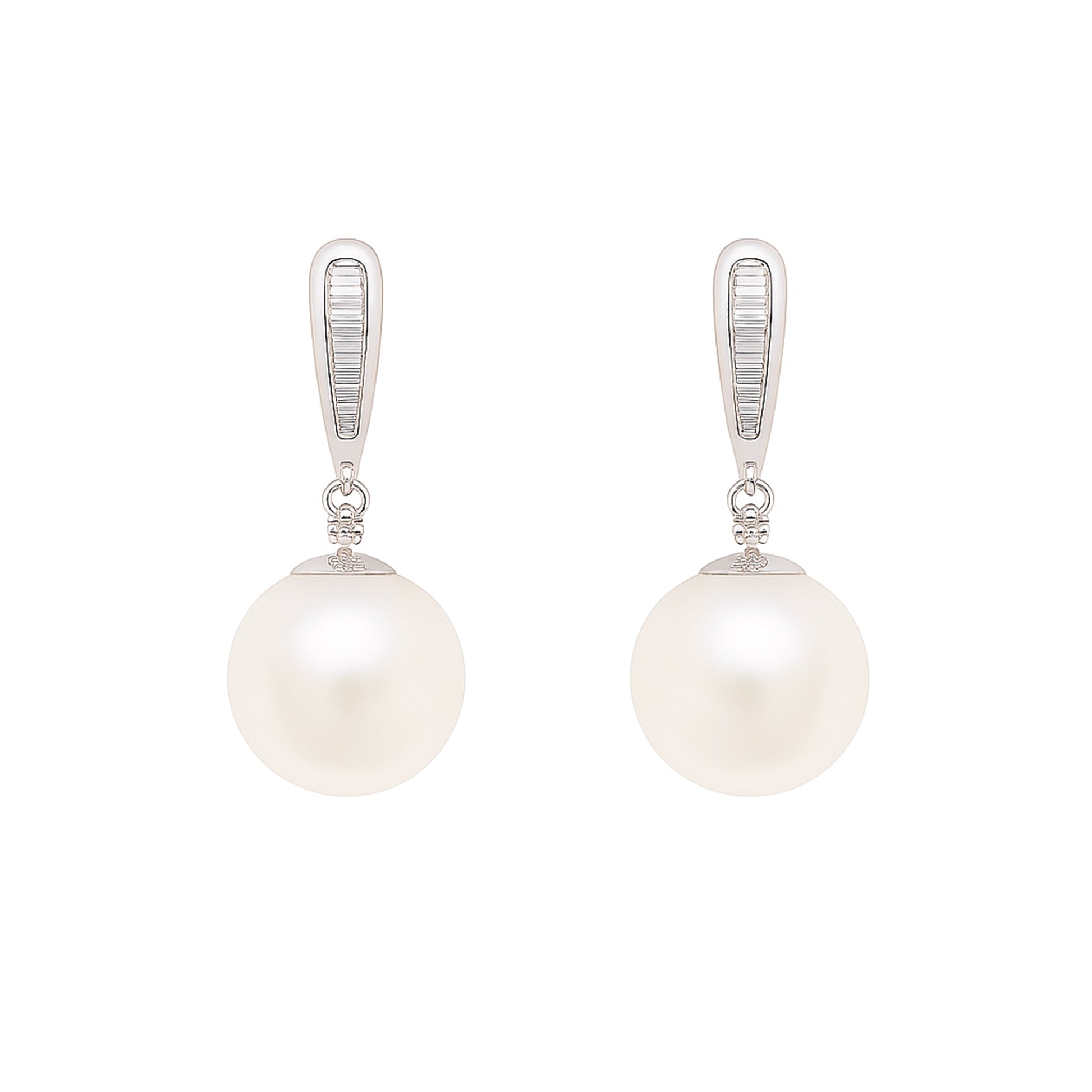 Chic sterling silver pearl studs – night exclamation by MINTING