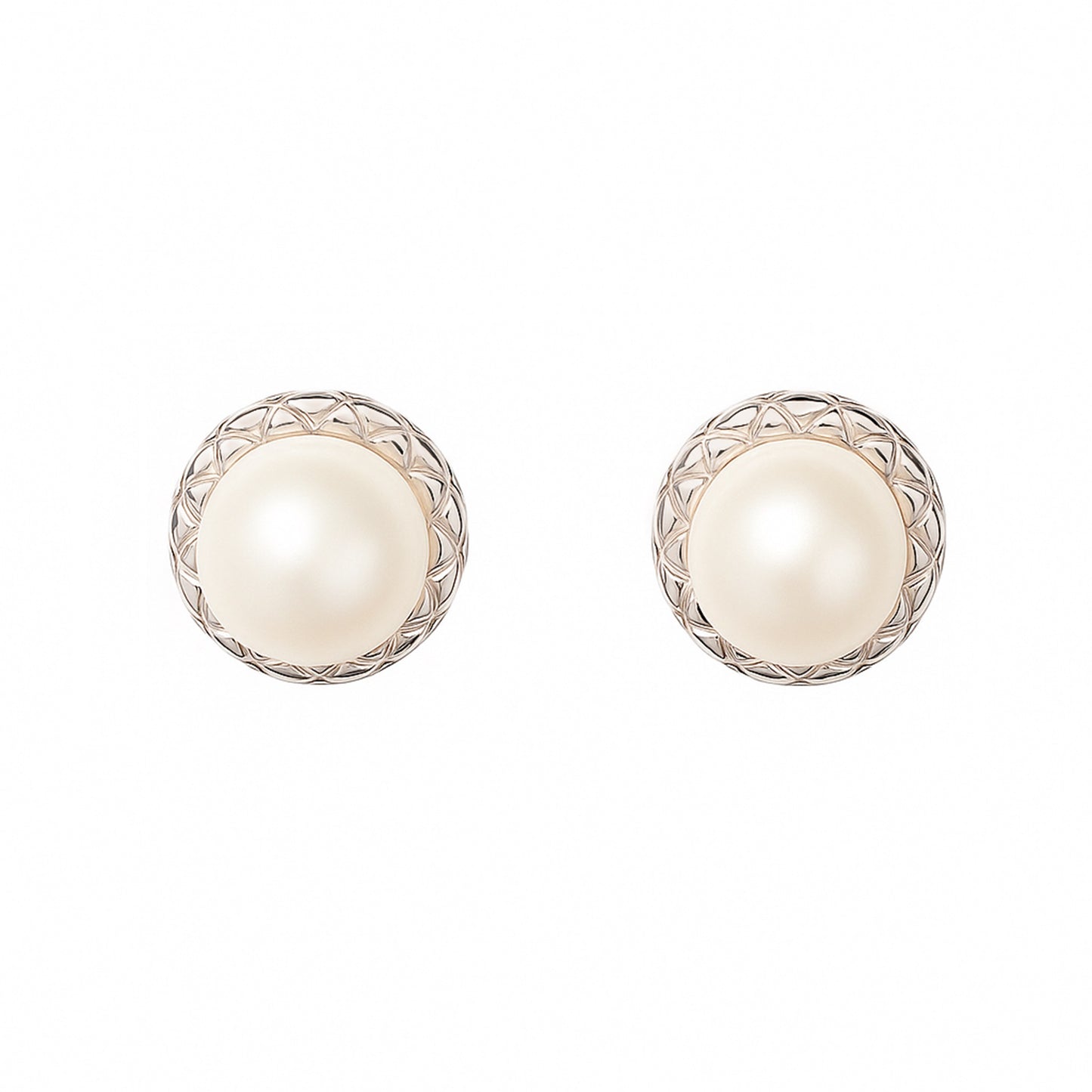 Winter-themed freshwater pearl earrings with sterling silver – snowfall gear by MINTING