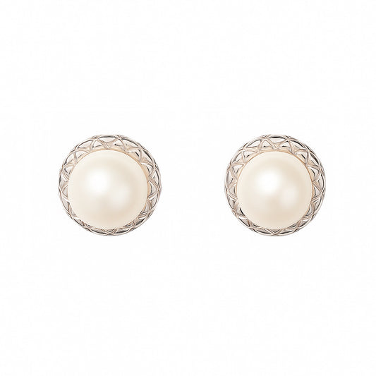 Winter-themed freshwater pearl earrings with sterling silver – snowfall gear by MINTING