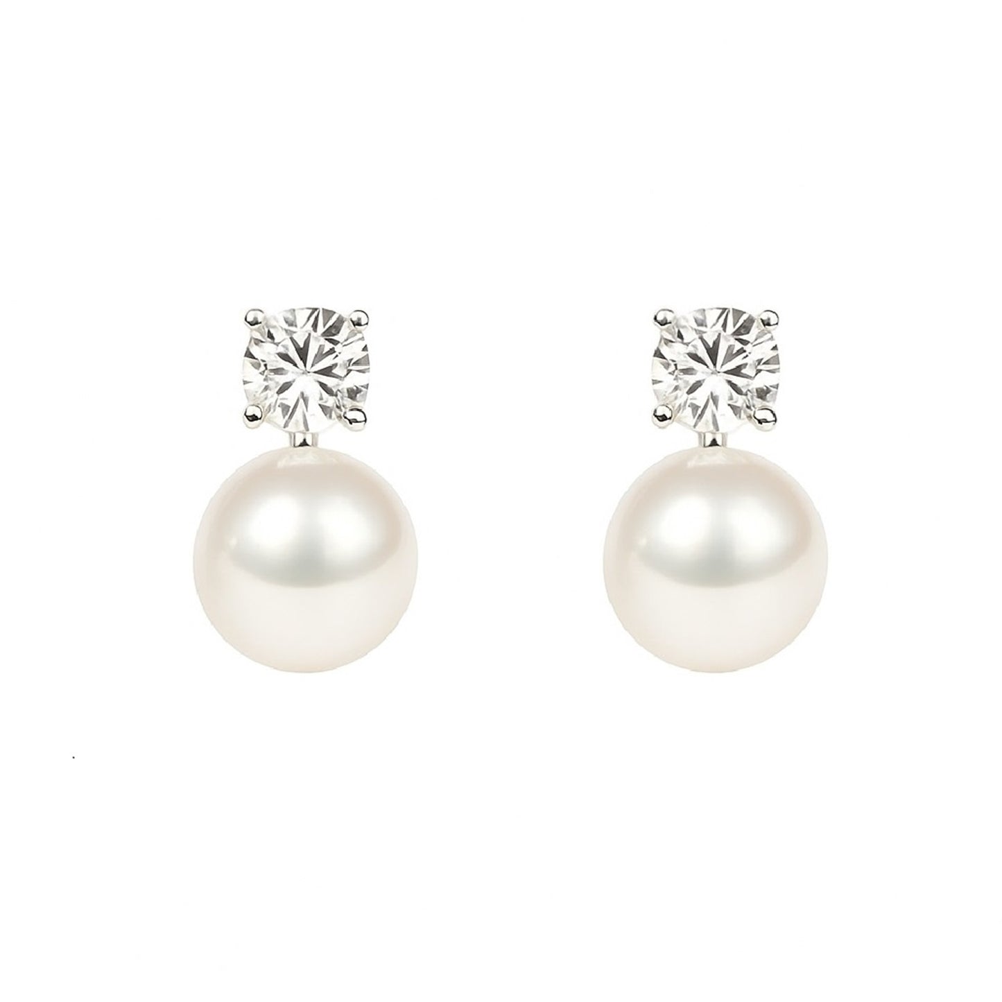 Minting ice drop poem sterling silver pearl stud earrings, chic minimalist design perfect for weddings or daily elegance.
