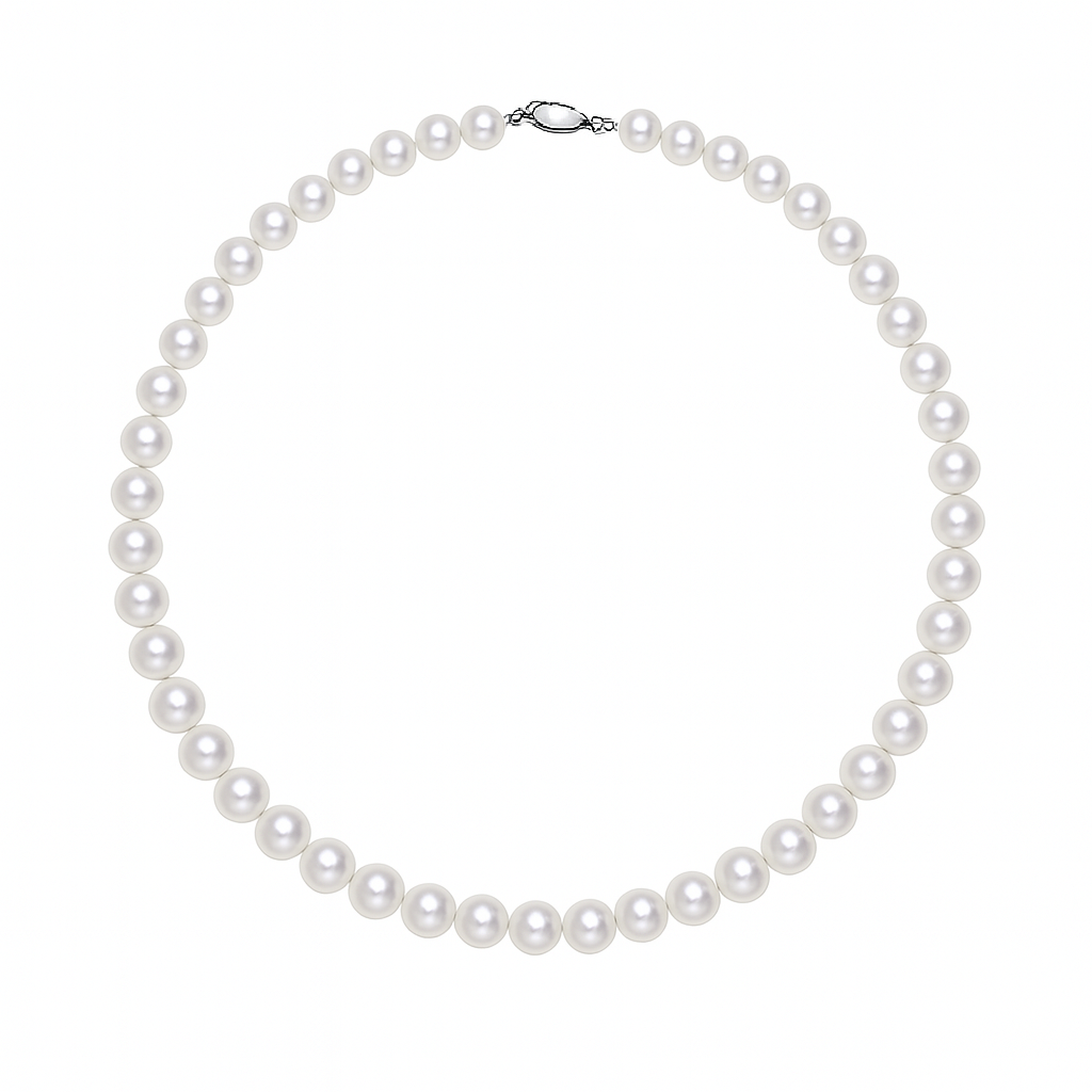 11-12mm freshwater pearl necklace that makes you noble, crafted in sterling silver perfection.
