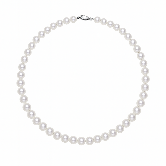 11-12mm freshwater pearl necklace that makes you noble, crafted in sterling silver perfection.