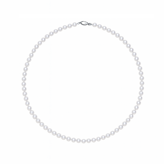 Delicate 3-4mm freshwater pearl necklace in 925 sterling silver, elegant minimalist jewelry.