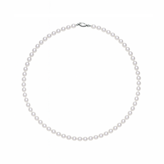 Minimalist 4-5mm freshwater pearl necklace with 925 sterling silver chain.