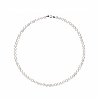 Elegant 5-6mm freshwater pearl necklace in 925 sterling silver.