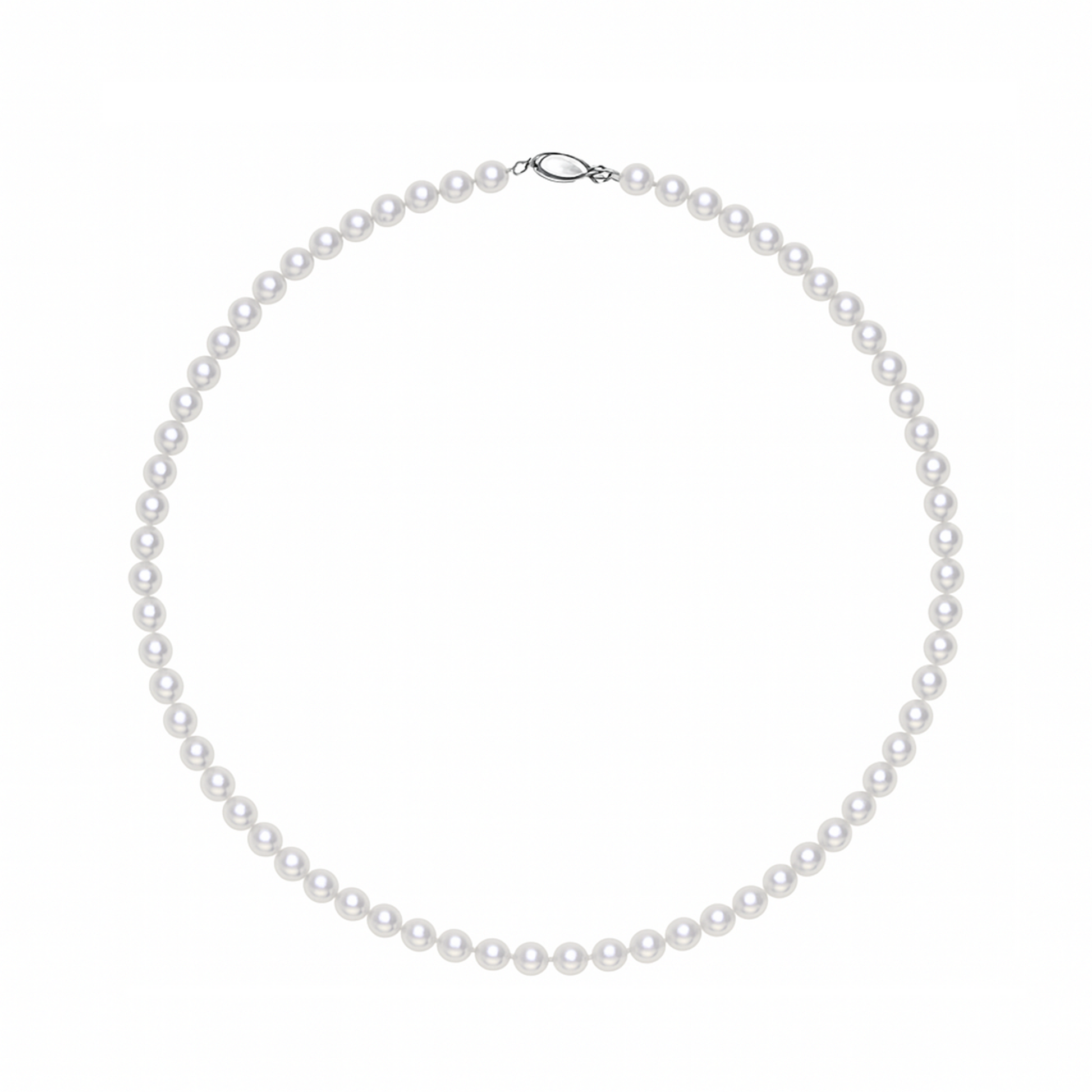 Classic 6-7mm freshwater pearl necklace with 925 sterling silver clasp