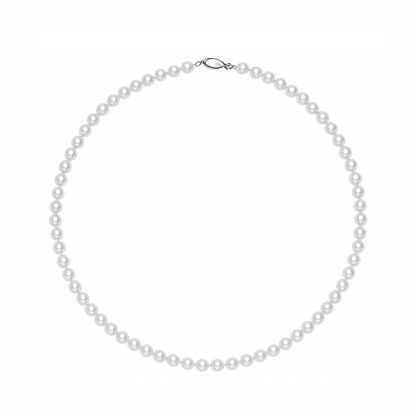 Classic 6-7mm freshwater pearl necklace with 925 sterling silver clasp