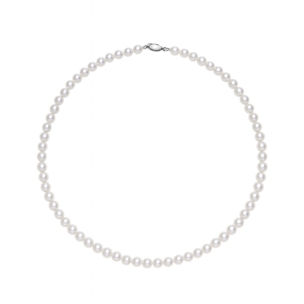 Timeless 7-8mm freshwater pearl necklace, 925 sterling silver setting.