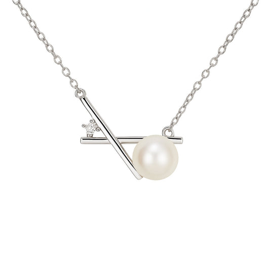 Elegant freshwater pearl pendant necklace in 925 silver – displaced  moon by MINTING