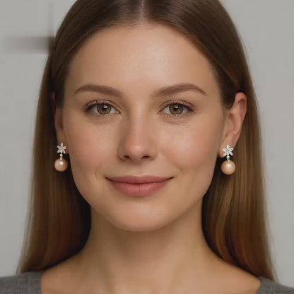 Freshwater Pearl Earrings - Falling Leaf Postcard